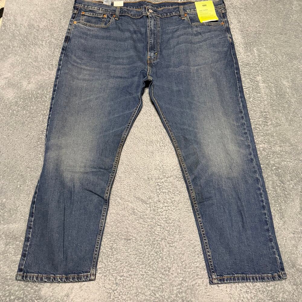 Levi's 502 Jeans Men 48 x30 Blue Taper Denim Stretch Comfort Mid Rise